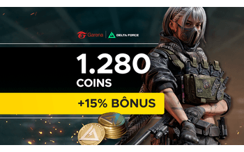 Garena Delta Force - 1.280 Delta Coins + 15% de Bônus