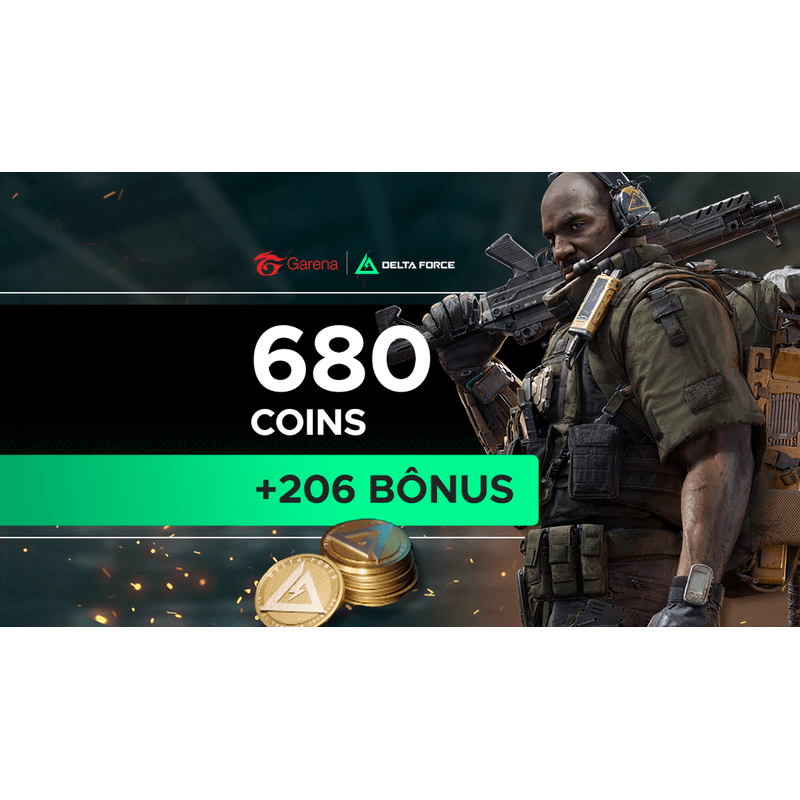 Garena Delta Force - 680 Delta Coins + 15% de Bônus-1753319210942